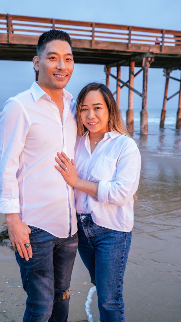Rhona and Francis beneath the pier
